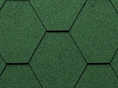 Мягкая черепица шестигранник однотонный (KERABIT, Финляндия) зеленый