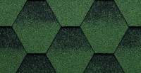 Мягкая черепица шестигранник с затемнением (KERABIT, Финляндия) зелено-черный